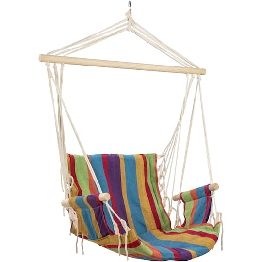 37" Multicolor Stripe Outdoor Patio Hammock Chair with Armrests By Northlight | 35.25" x 37" x 40.25" | Michaels®
